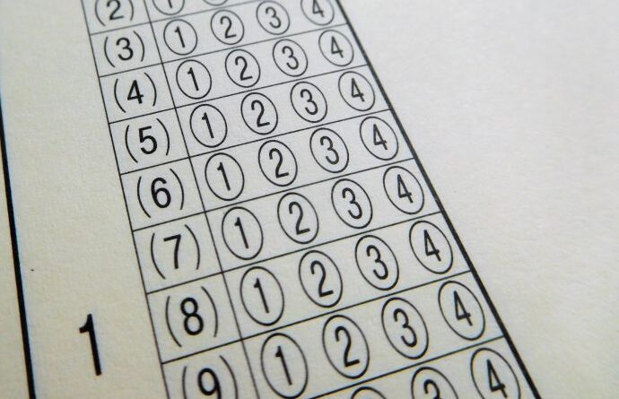 画像：4択のマークシート