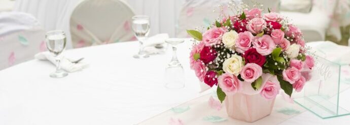 結婚式テーブルセッティングの写真