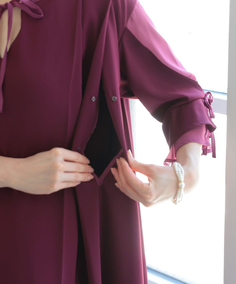 画像：ボルドーのIラインドレス授乳口見本