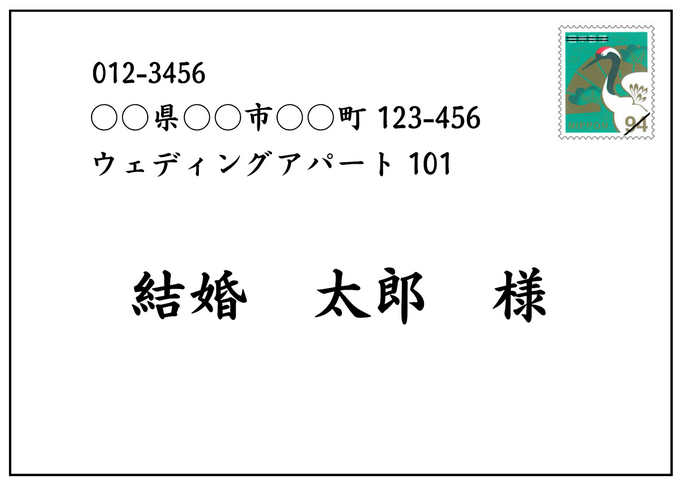 画像：封筒の宛名の見本