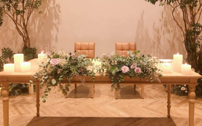 画像：高砂席の装花