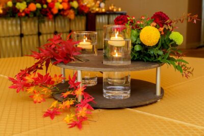 画僧：紅葉を主体にした
テーブル装花