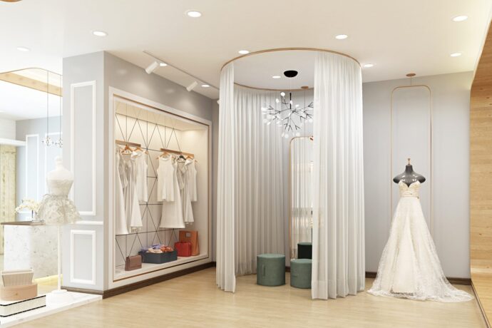 画像：ドレスショップの店内