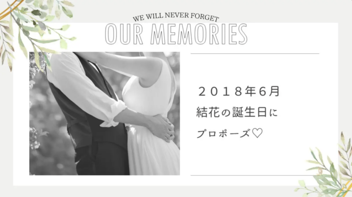 画像：プロポーズ写真の例