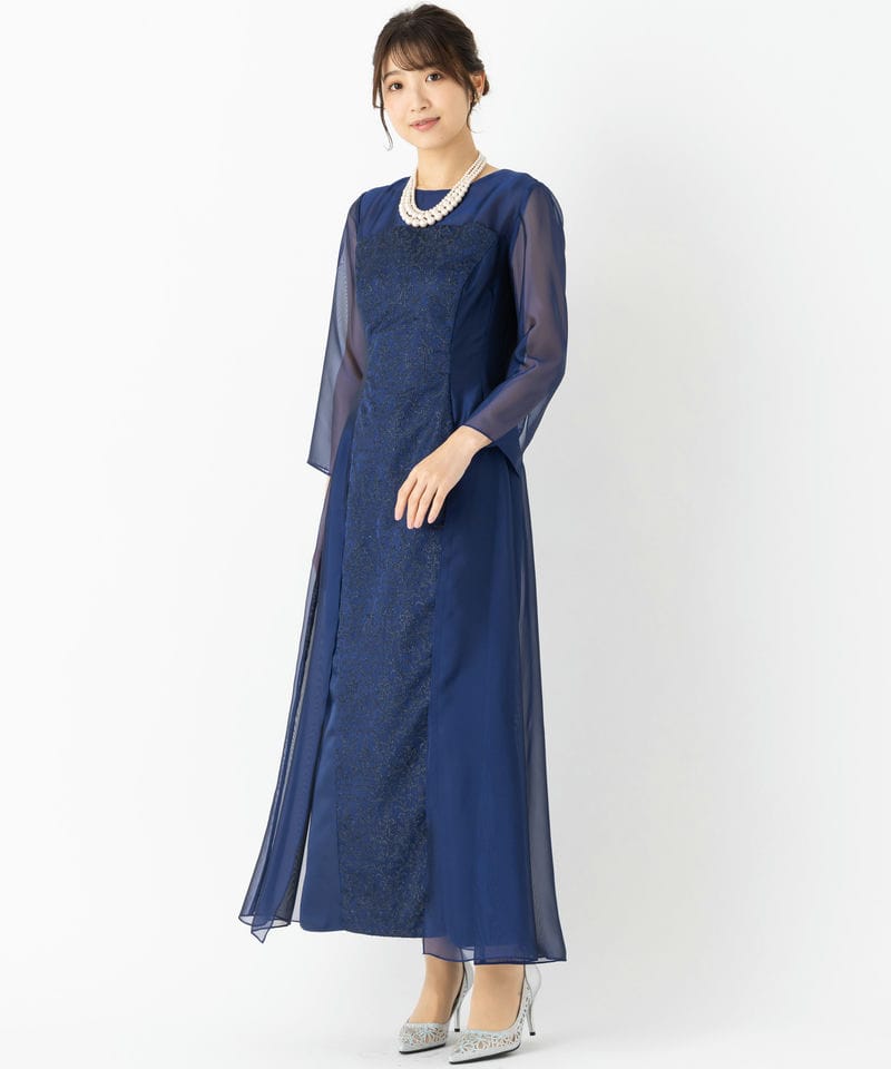 画像:ネイビーのお呼ばれドレス
