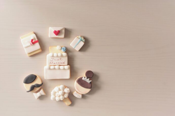 画像：ウエディングデザインのクッキー